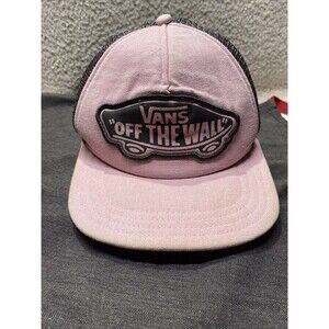 Vintage Vans Off The Wall PINK Trucker Hat Cap Mesh SnapBack